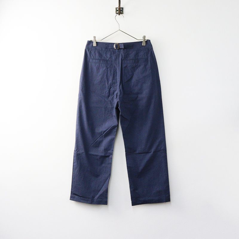 定価2.2万 アトリエナルセ atelier naruse コットンリネンセーラーパンツ F ダークブルー┃綿麻