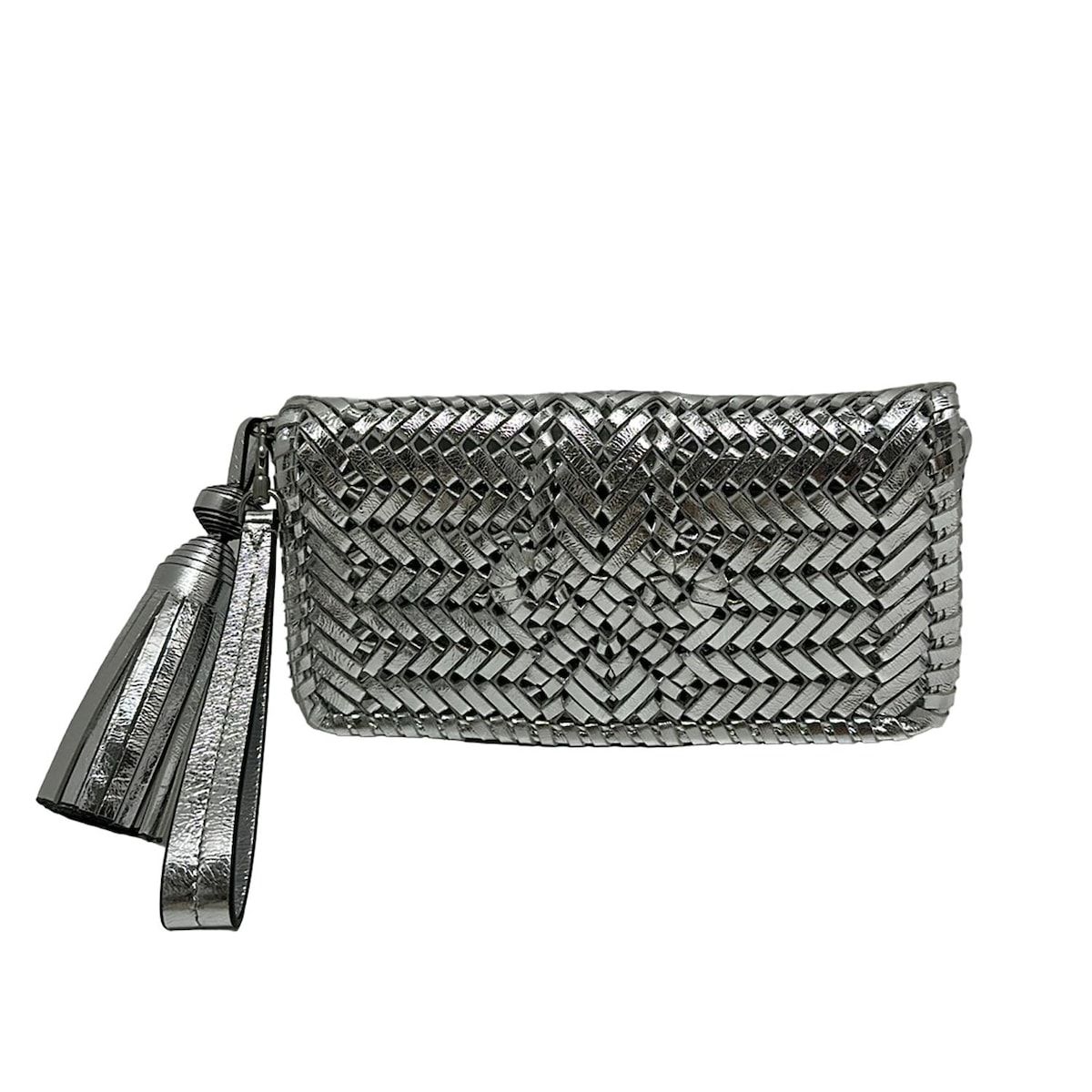 Anya Hindmarch アニヤハインドマーチ クラッチバッグ THE NEESON TASSEL シルバー タッセル