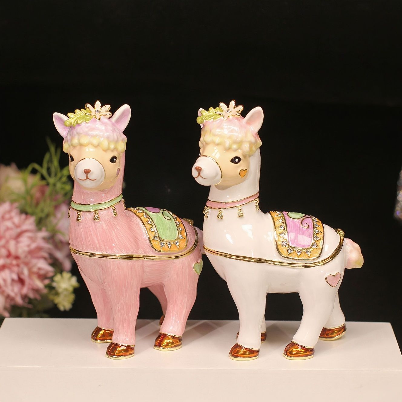 小物入れ 置物 インテリア オブジェ ケース ジュエリーボックス ウマ うま 馬 ホワイト ピンク 2種類 玄関 鍵 収納ボックス 雑貨 オシャレ 癒しグッズ