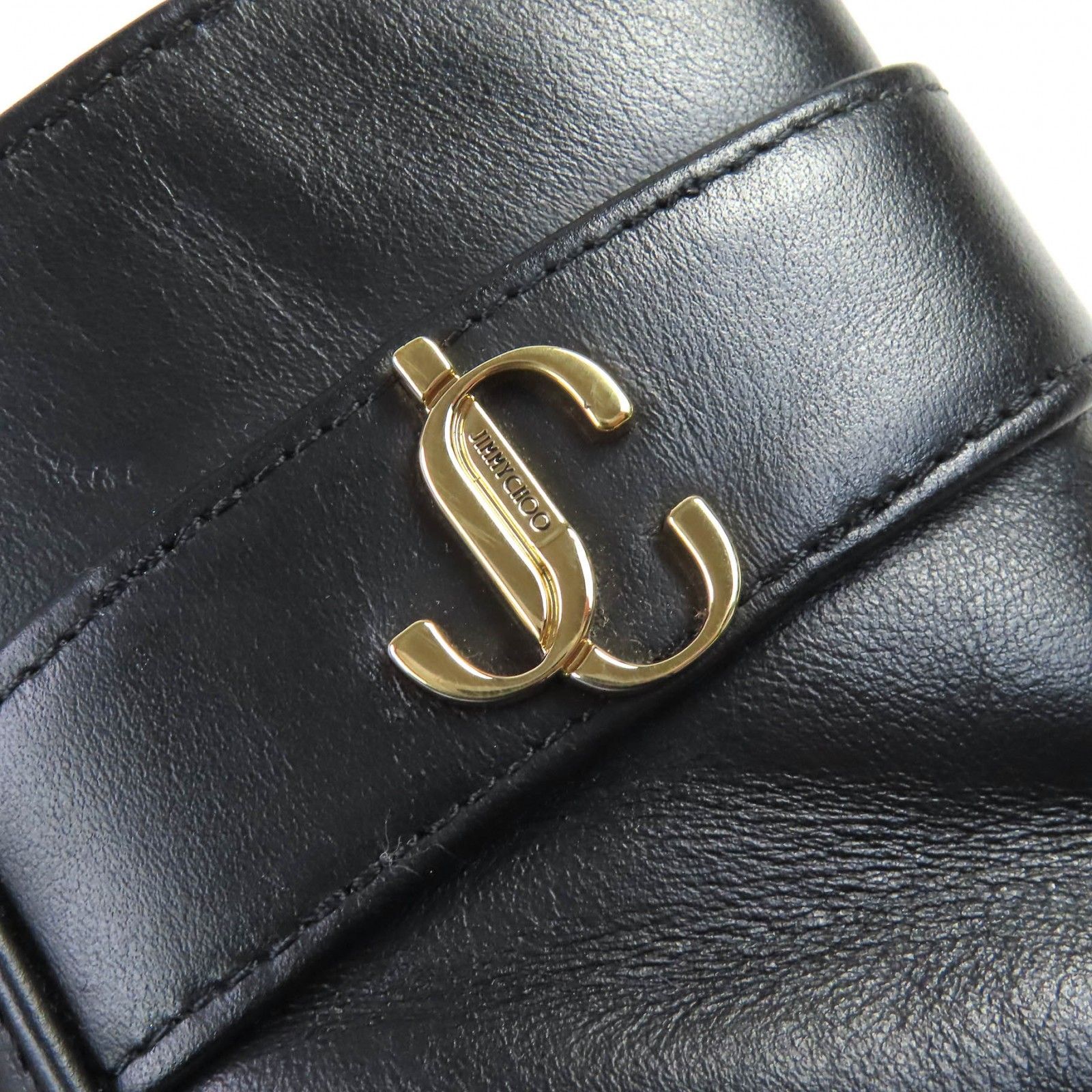 美品△JIMMY CHOO ジミーチュウ JCロゴ サイドジップ レースアップ