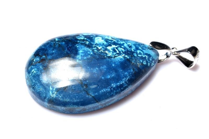 1点物】シルバー925高発色 アズライト(藍銅鉱) 32x22mm ドロップ