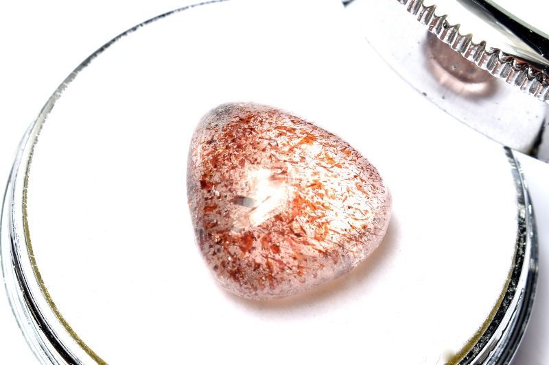 １点物 AAAA レピドクロサイトの輝き ストロベリークォーツ レピドクロサイトインクォーツ 16 x 14 mm ドロップ ルース パワーストーン 天然石 _PC 7794