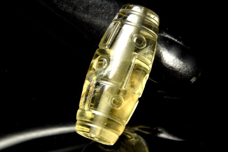 1点物】AAA激レア☆透明レモンカラー◇ リビアングラス 29x12mm 九眼