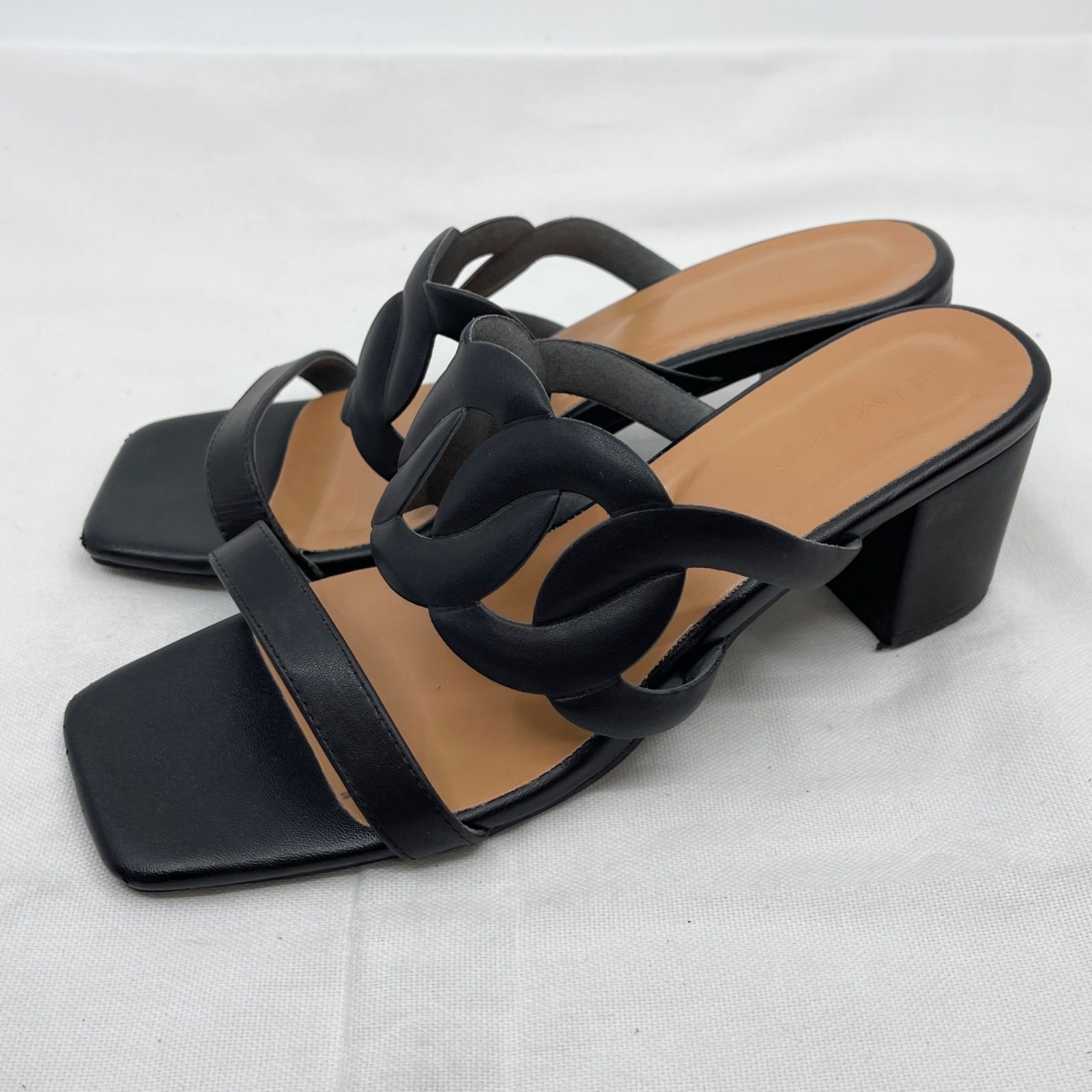 ヒミコ カットワークミュールサンダル L 24-24.5相当 ブラック 650201