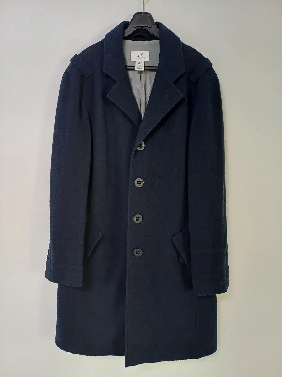 A*a様 OVERCOAT チェスターコート　ネイビー メンズ 最高 A/X ウール ロングコート (ネイビー スリム 95) NOMSOCR