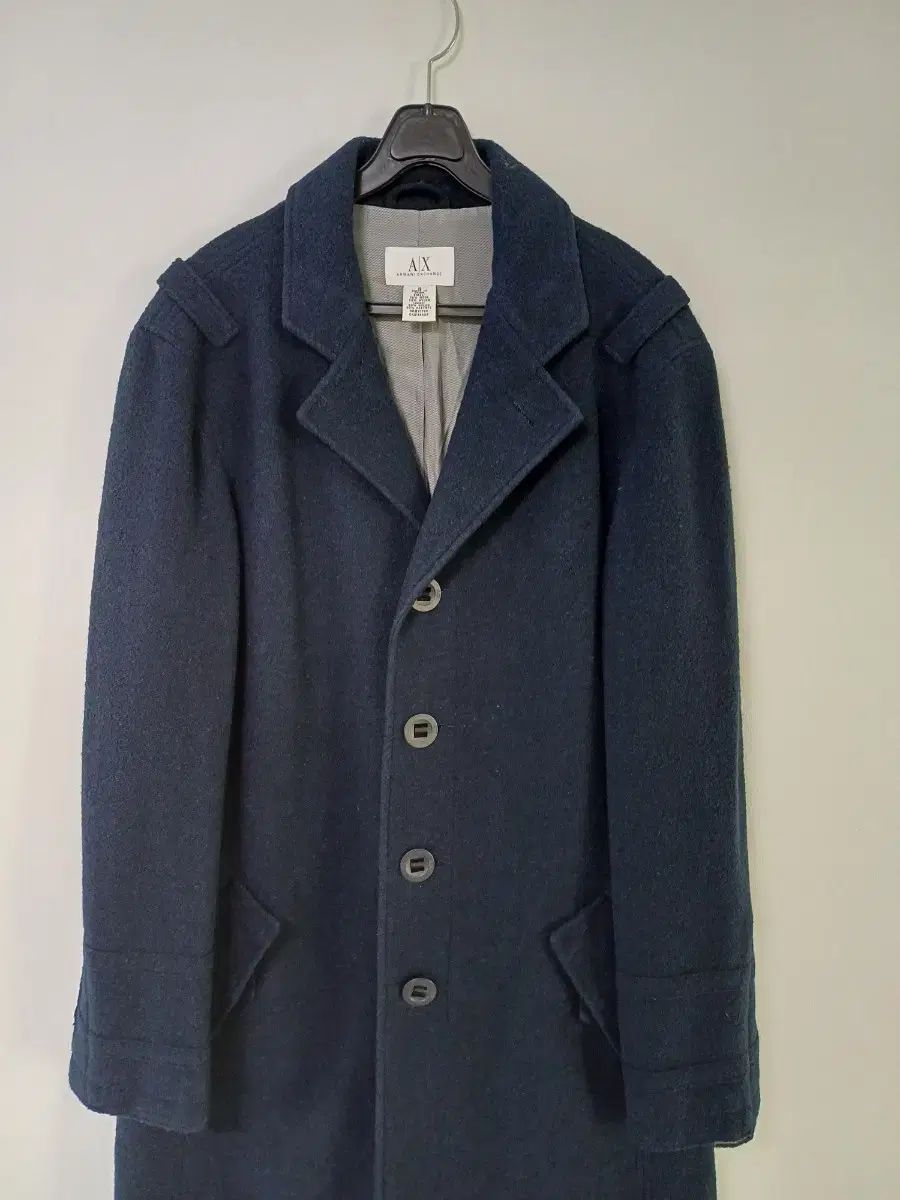 メンズ 最高 A/X ウール ロングコート (ネイビー スリム 95) NOMSOCR