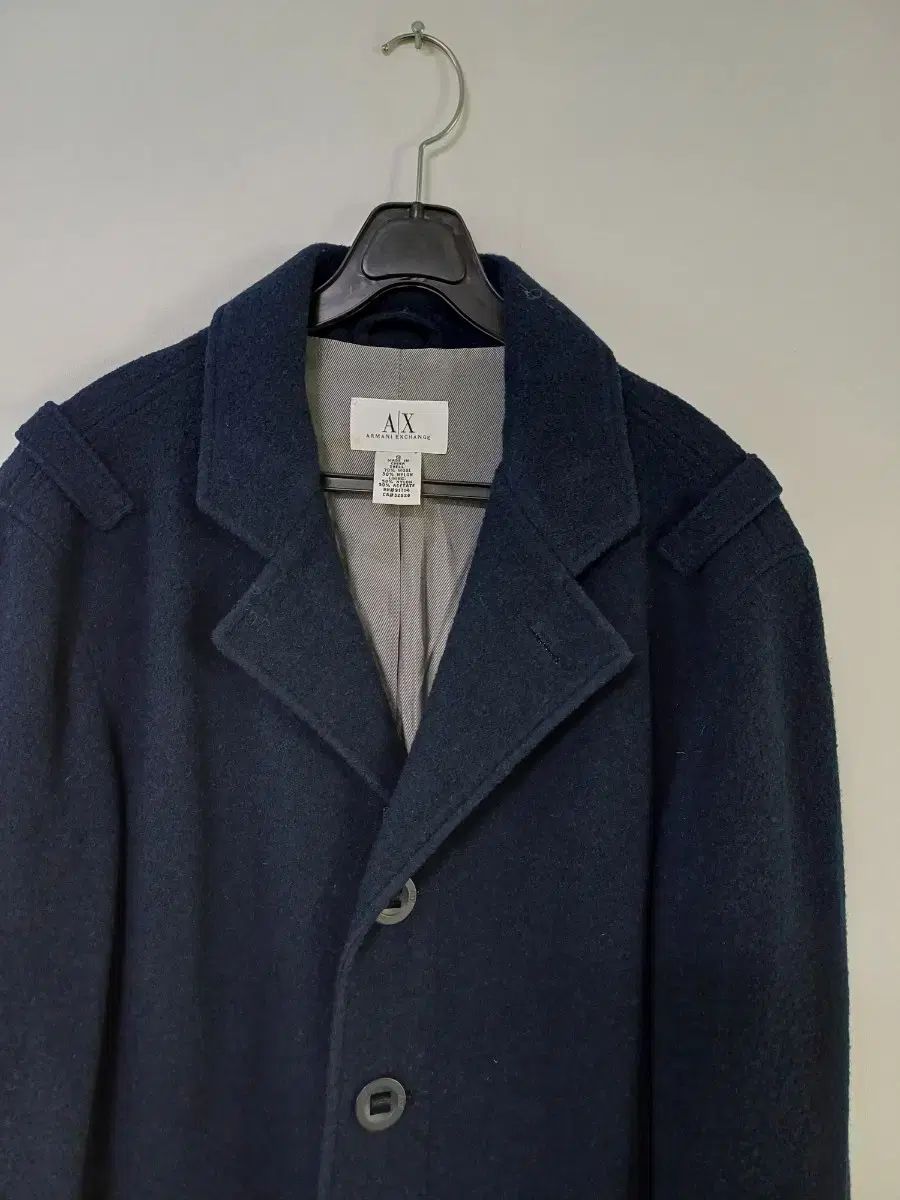 メンズ 最高 A/X ウール ロングコート (ネイビー スリム 95) NOMSOCR