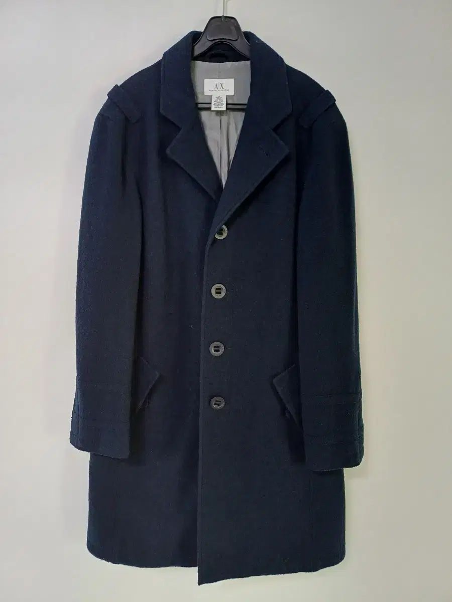 メンズ 最高 A/X ウール ロングコート (ネイビー スリム 95) NOMSOCR