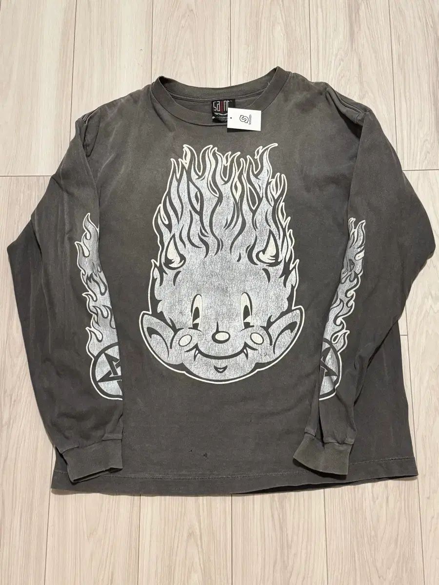 SAINT MICHAEL セント マイケル FIRE ファイアー ベイビー firebaby モックネック ストライプシャツ