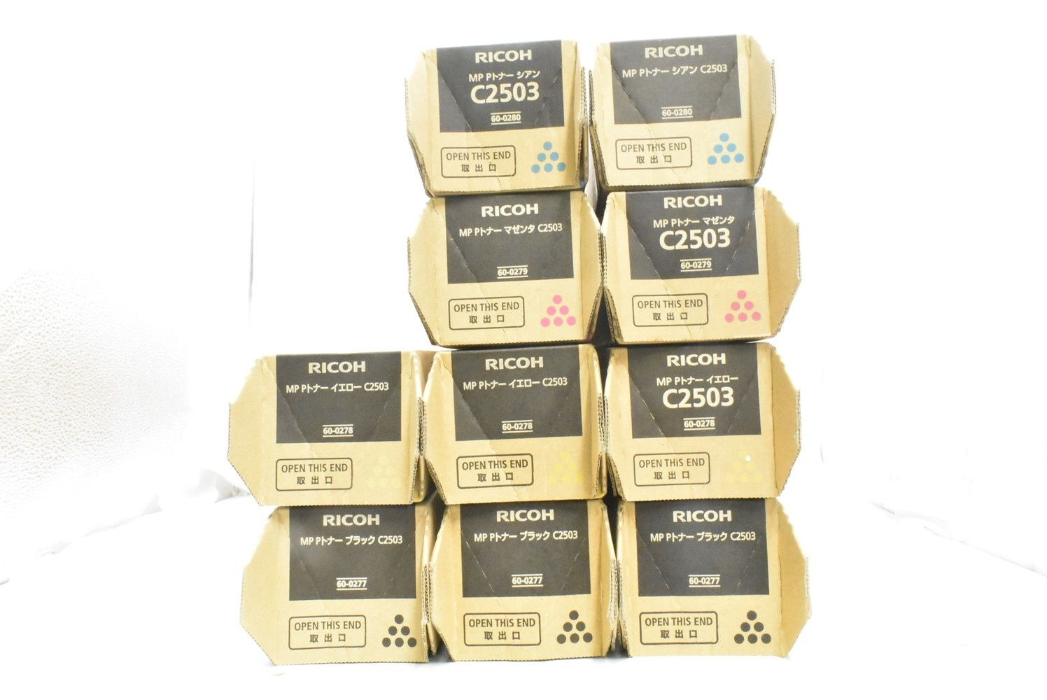 ♥ リコー トナー C 2503 10本 シアン マゼンタ イエロー ブラック RICOH -D-N 15-byebye