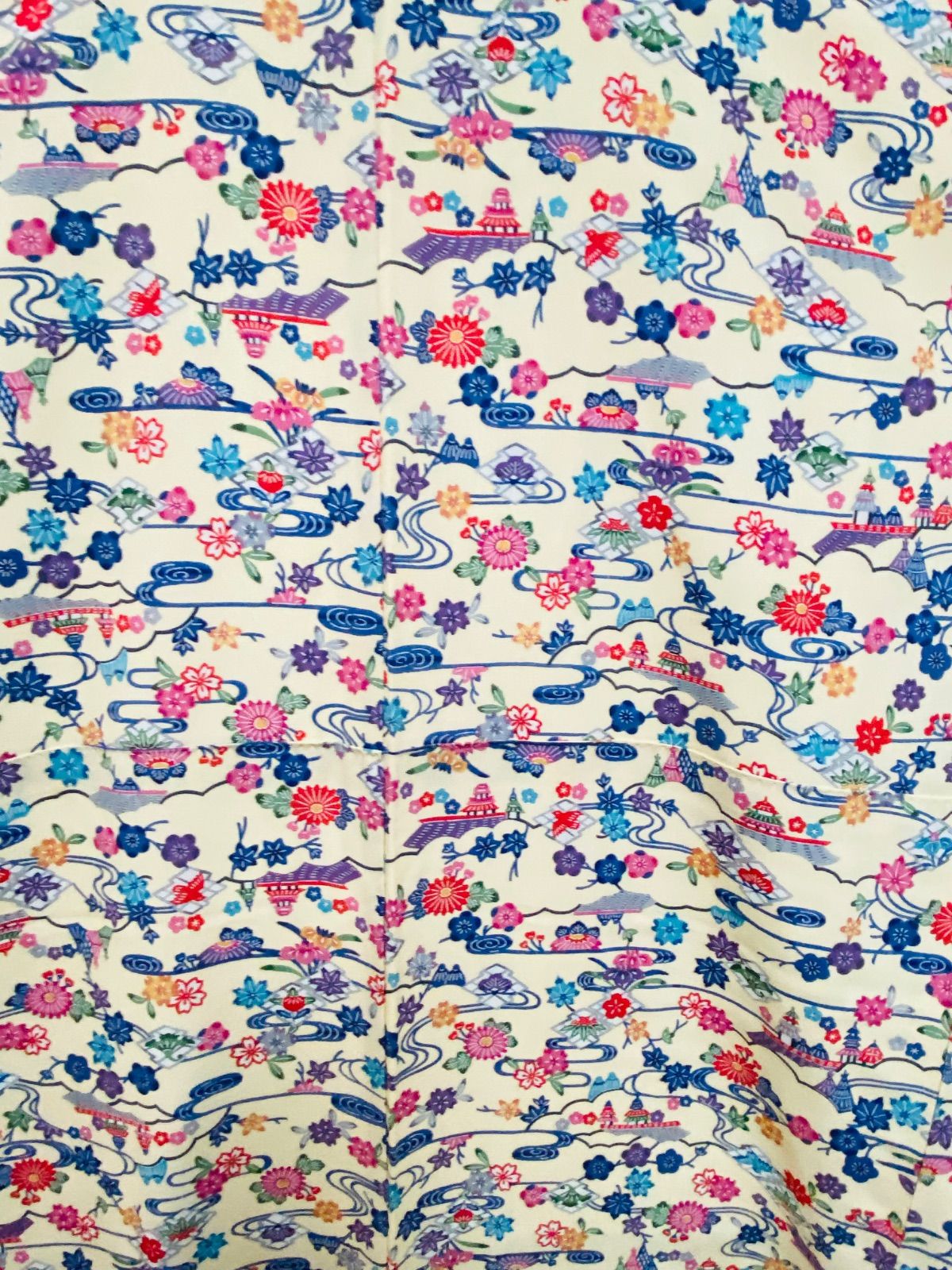 【mparis*】正絹 小紋　京華 紅型 花鳥柄　着尺反物京友禅 丹後縮緬 mparis*】正絹 小紋 京華 紅型 花鳥柄 着尺反物京友禅 丹後縮緬 mparis