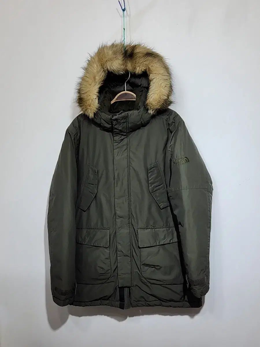 95 THE NORTH FACE ザノースフェイス グースダウンジャケット カーキ ダウンジャケット フードジャケット