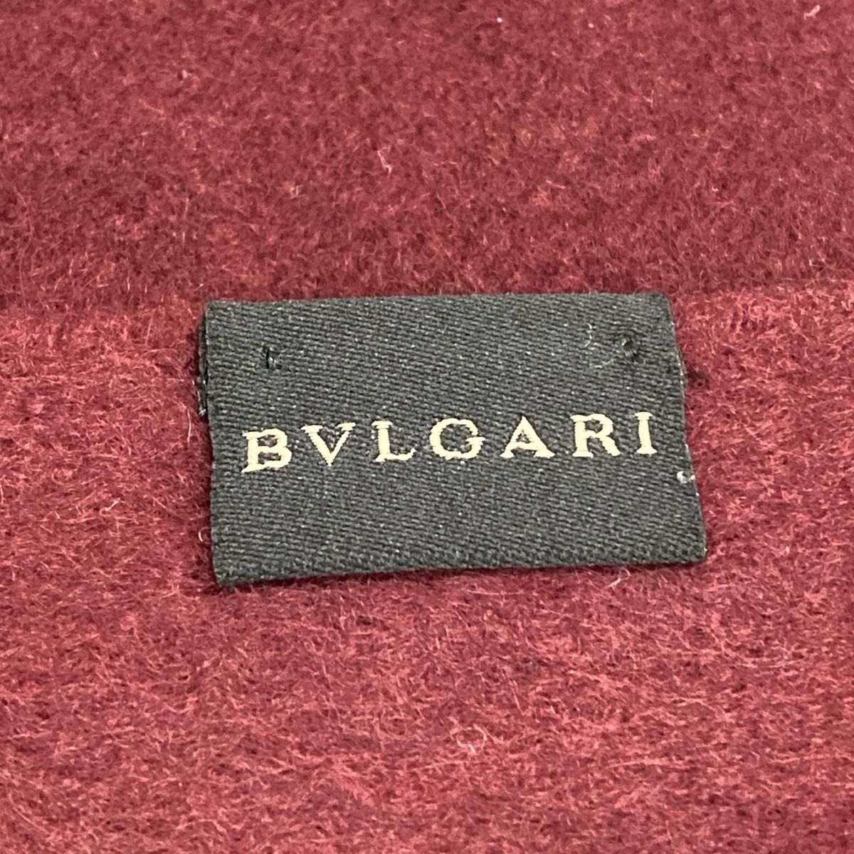 BVLGARI ブルガリ マフラー ボルドー カシミヤ