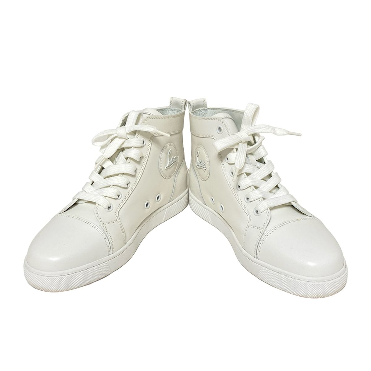 クリスチャンルブタン スニーカー 36 1 2 レディース 白×マルチ ハイカット LOUPIN UP DONNA ルーパン アップ ドンナ イラスト レザー