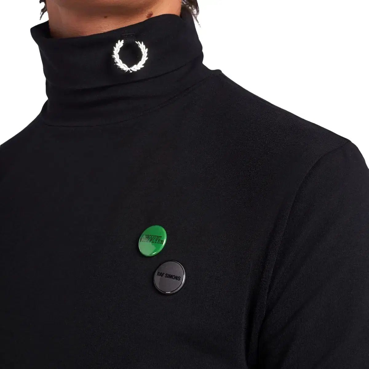M RAF SIMONS ラフ シモンズ x FRED PERRY フレッドペリー ピンバッジ ハイネック スリーブ