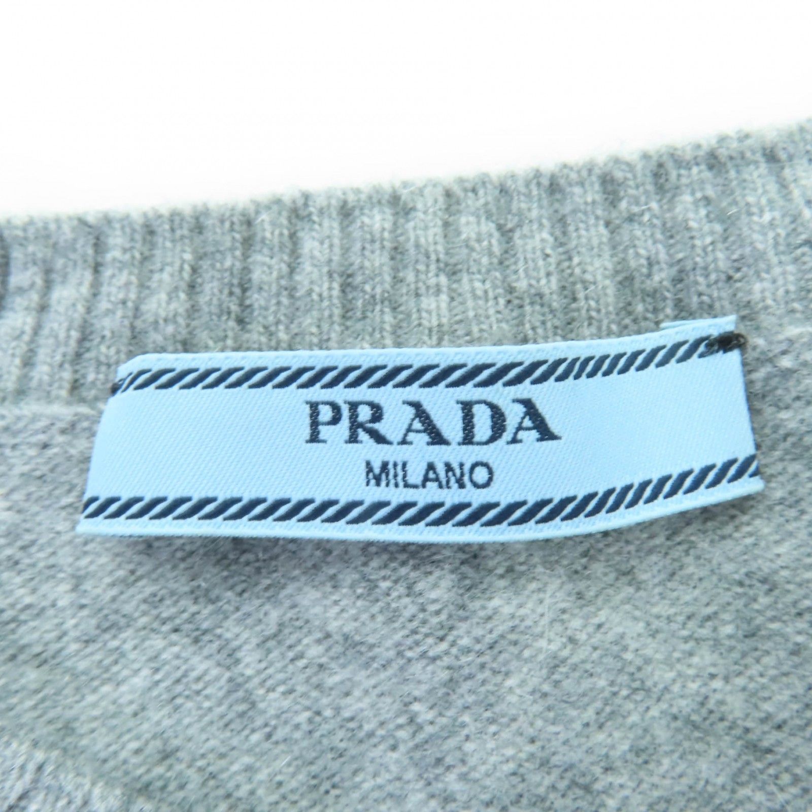 美品☆PRADA プラダ 2023年製 P24S1L バージンウール カシミヤ ロゴ