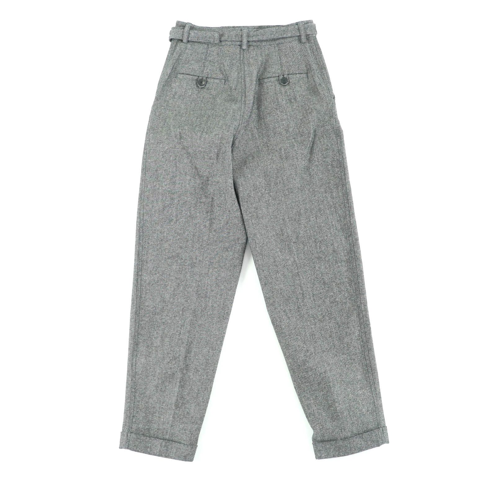 Christian Dior クリスチャンディオール センタープレス スラックス ベルテッドパンツ グレー 40 イタリア製 レディース