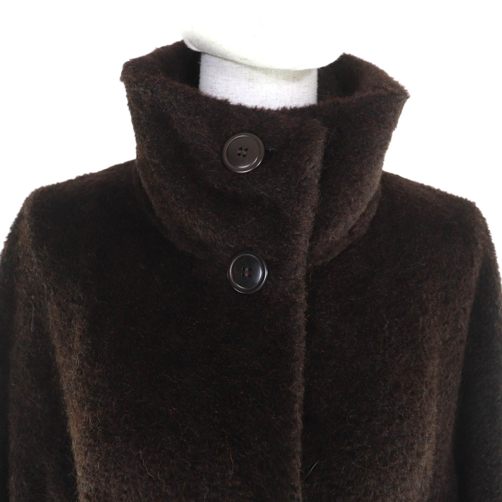 極美品☆Max Mara マックスマーラ アルパカ ウール混 白タグ ベルト付