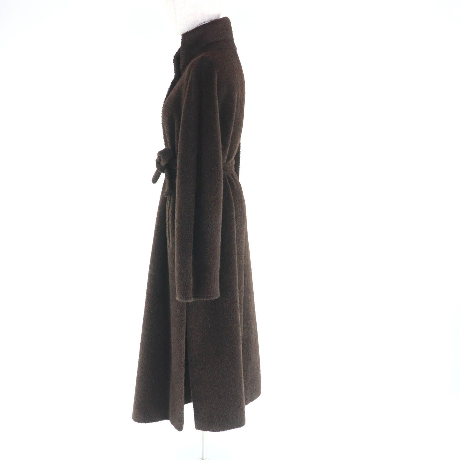 極美品☆Max Mara マックスマーラ アルパカ ウール混 白タグ ベルト付