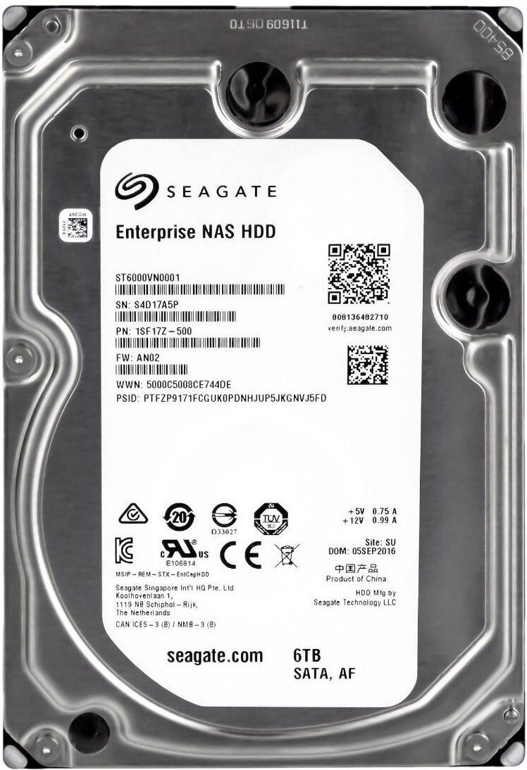 3年保証 Hard Drive Seagate Enterprise NAS HDD 6 TB 7.2 K 128 MB SATA III 3.5
