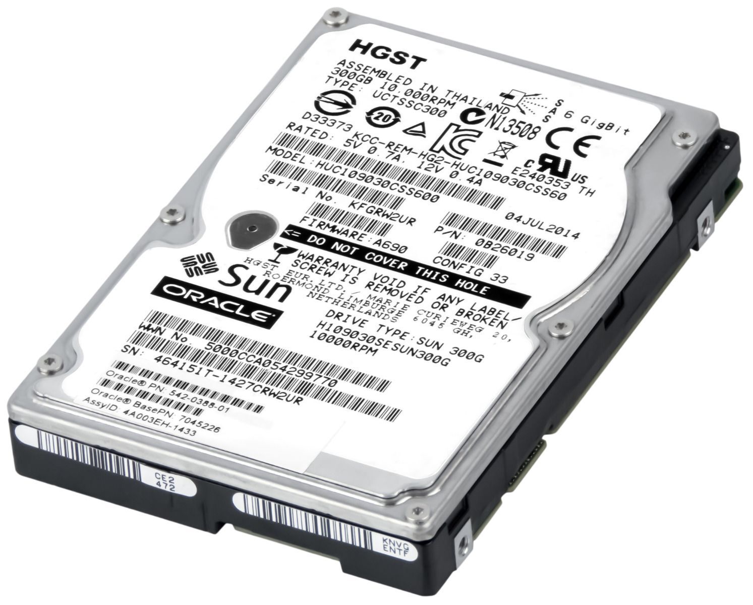 3年保証 Hard Drive SUN 542-0388-01 300 GB 64 MB SAS-2 2.5