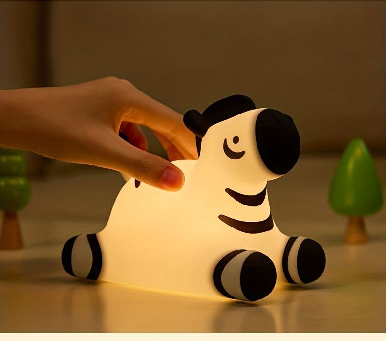ナイトライト ベッドサイドランプ 卓上ライト オブジェ シマウマ しまうま 間接照明 インテリア 寝室 授乳ライト テーブルライト テーブルランプ オシャレ ギフト プレゼント 贈り物 充電式 シリコン