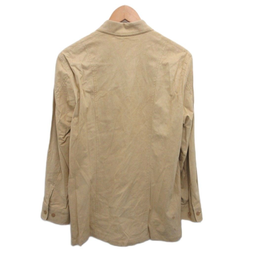 【中古】バーバリー ロンドン BURBERRY LONDON シャツ 長袖 フェイクレザー ノバチェック ベージュ S メンズ バーバリー ロンドン BURBERRY LONDON シャツ 長袖 フェイクレザー