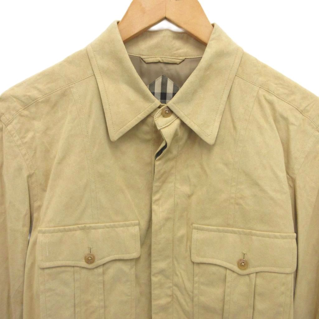 バーバリー ロンドン BURBERRY LONDON シャツ 長袖 フェイクレザー