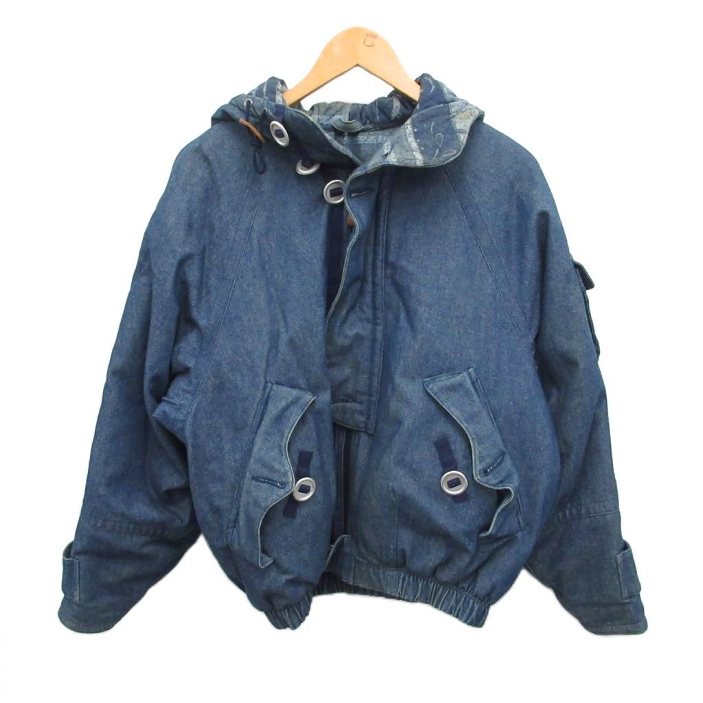 【中古】YAMAHA デニムジャケット ブルゾン フーディ 刺繍 ヴィンテージ インディゴブルー S メンズ YAMAHA デニムジャケット ブルゾン フーディ 刺繍 ヴィンテージ