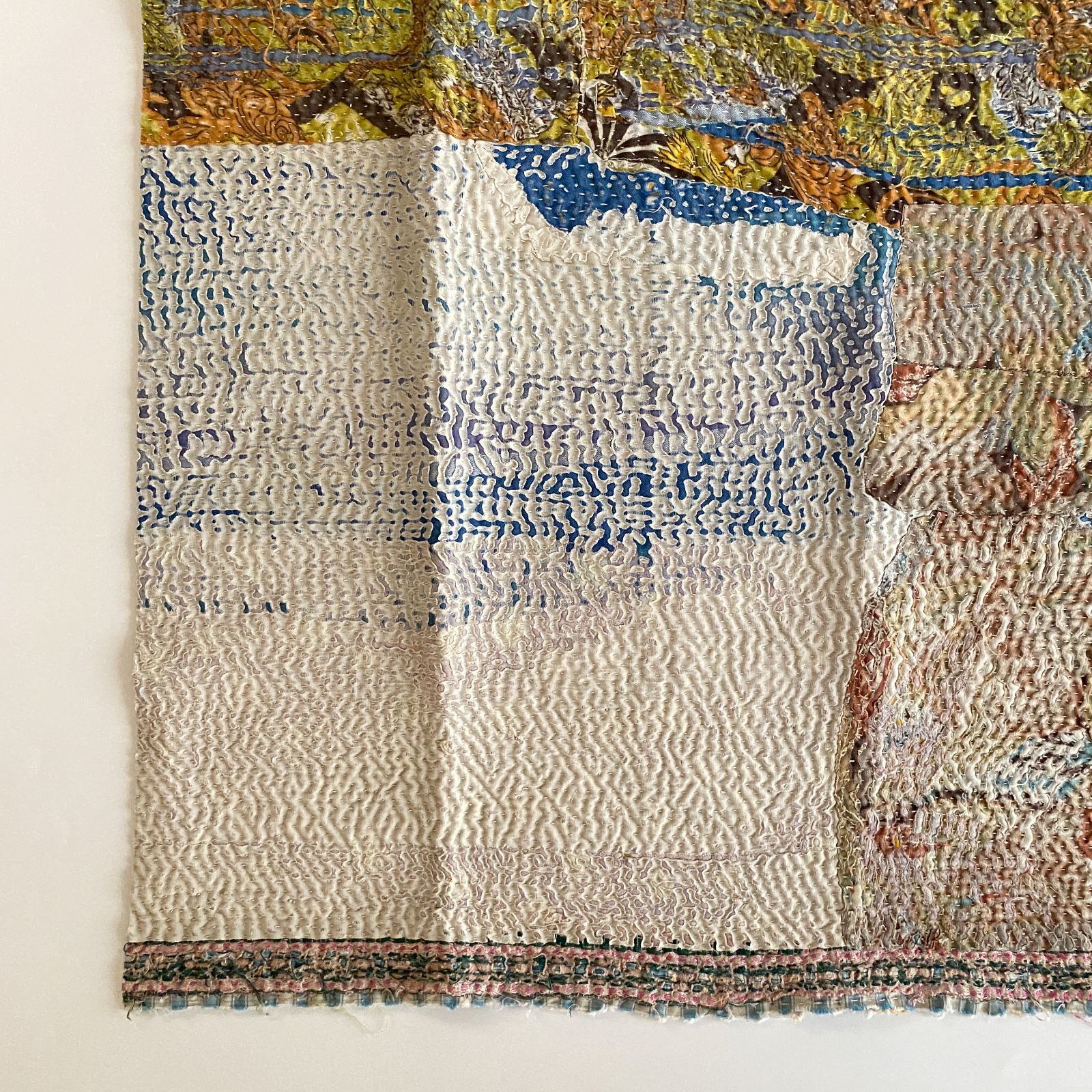 3485 ラリーキルト カンタキルト オールドファブリック ハギレ インド