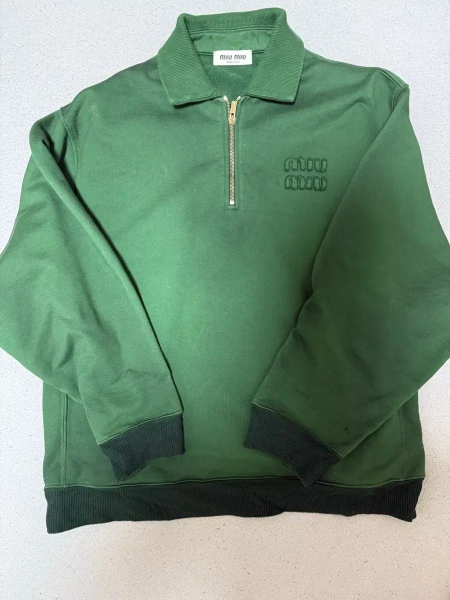 L ミュウミュウ ハーフ ジップアップ カラ セーター