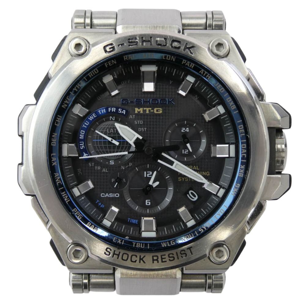 CASIO G-SHOCK カシオ ジーショック MTG-G 1000 D-1 A 2 JF GPS ハイブリッド 電波 ソーラー 腕時計 シルバー系 ブルー系