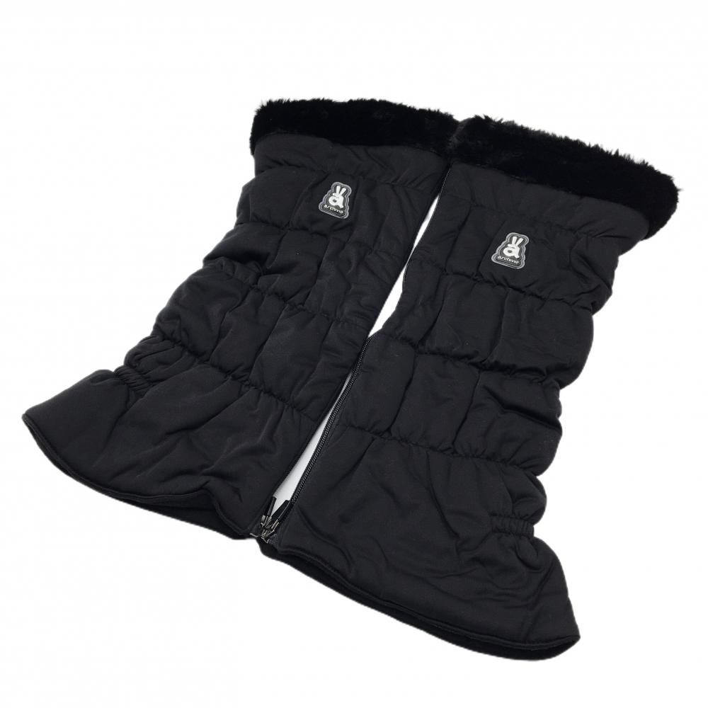 アルチビオ 中綿レッグウォーマー 黒 上部ボア 裏起毛 レディース ゴルフウェア archivio