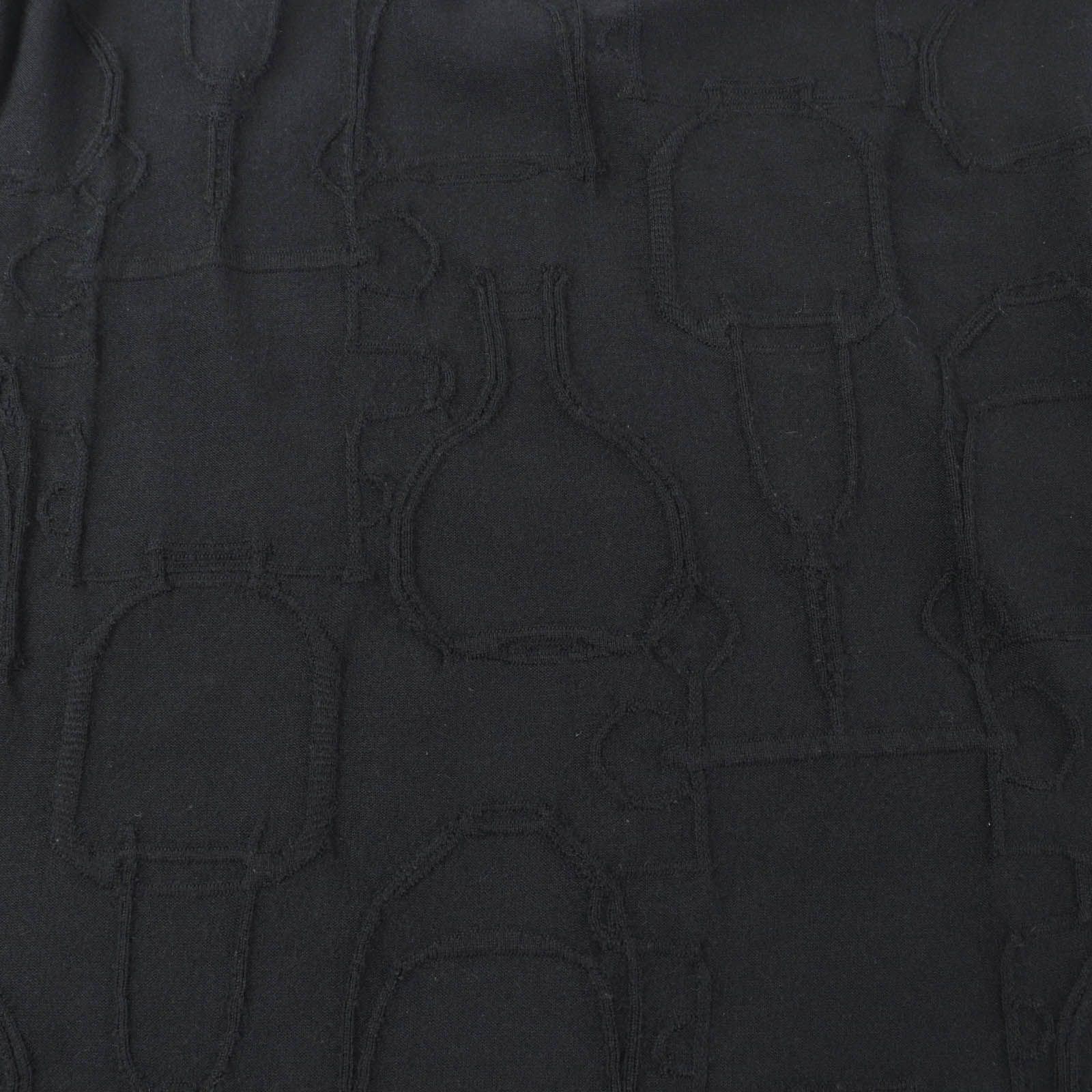 美品☆HERMES エルメス シルク カシミヤ混 馬具総柄編み クルーネック