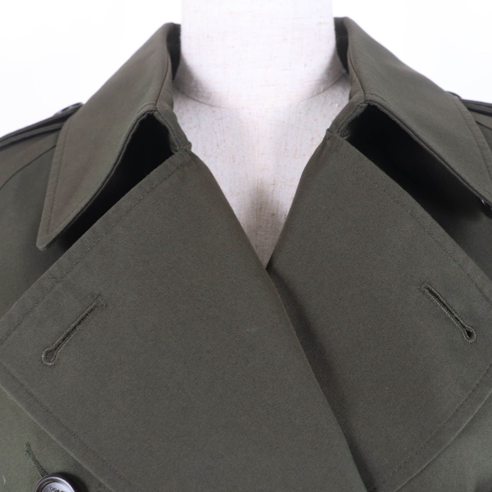 極美品☆COACH コーチ CX548 コットン ロゴボタン・ロゴ金具付 ロング丈 トレンチコート カーキ XS 正規品 レディース 極美品☆COACH コーチ CX548 コットン ロゴボタン・ロゴ金具付 ロング