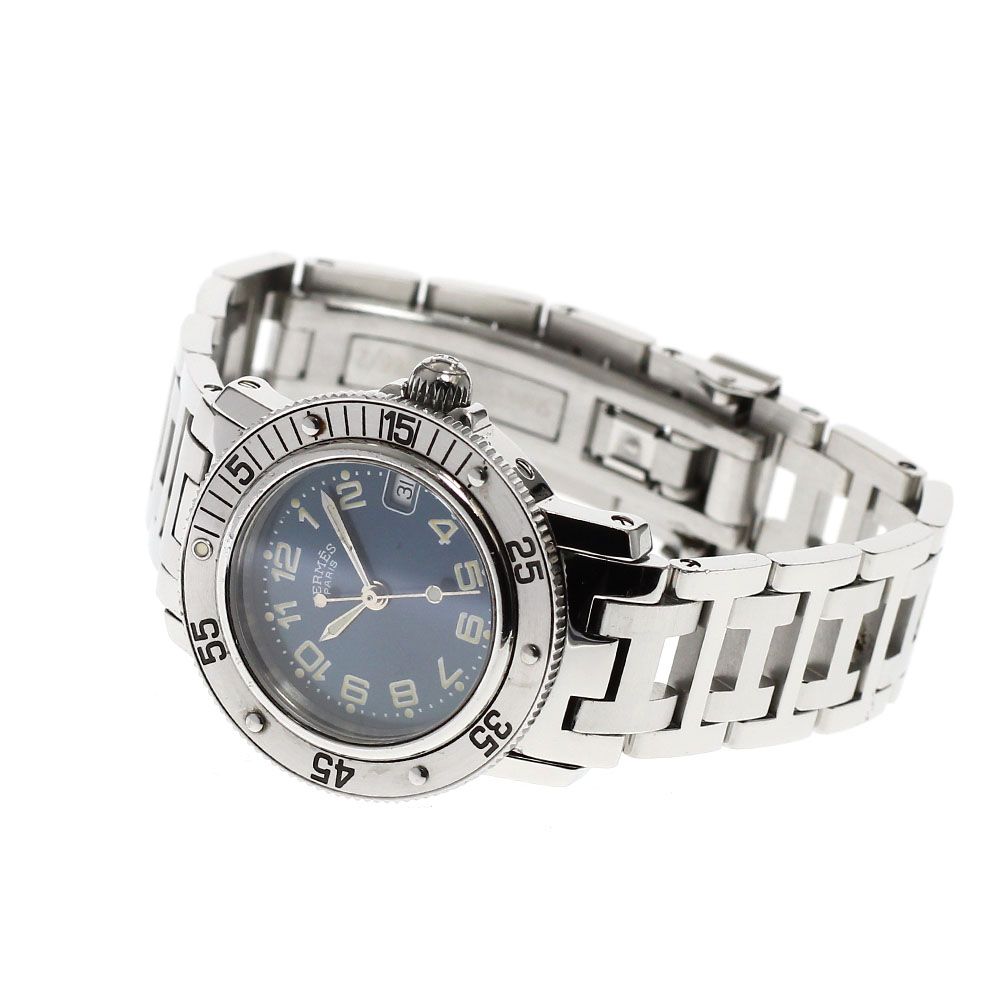 エルメス HERMES CL 5.210 クリッパー ダイバー デイト クォーツ レディース_912153