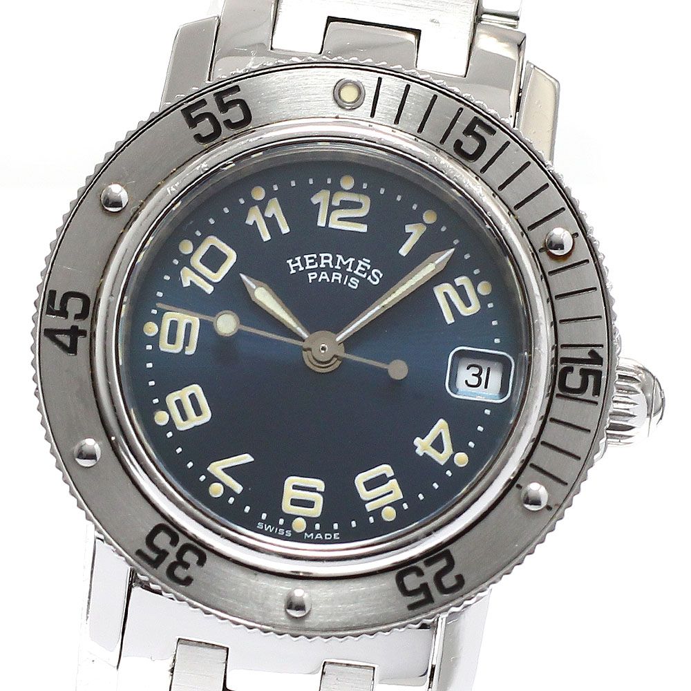 エルメス HERMES CL 5 210 クリッパー ダイバー デイト クォーツ レディース_912153