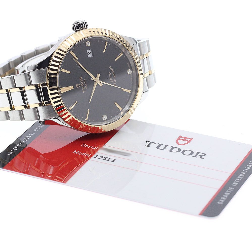 チュードル TUDOR 12513 スタイル YGベゼル 3Pダイヤモンド 自動巻き