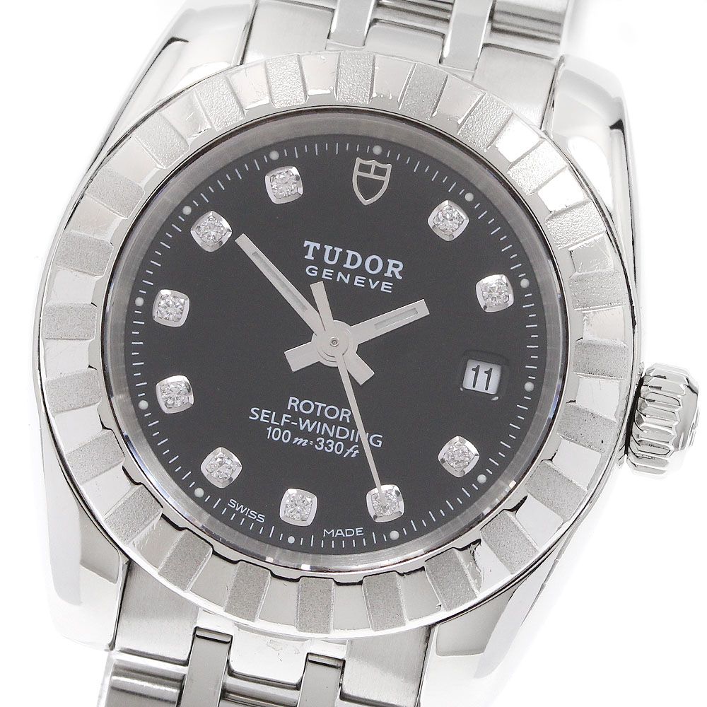 チュードル TUDOR 22010 クラシックデイト 10 Pダイヤ 自動巻き レディース保証書付き_921826