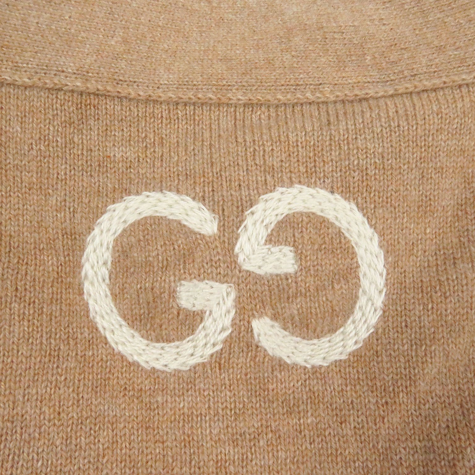 未使用品□GUCCI グッチ 20AW 599866 カシミヤ100％ GGロゴ刺繍 長袖