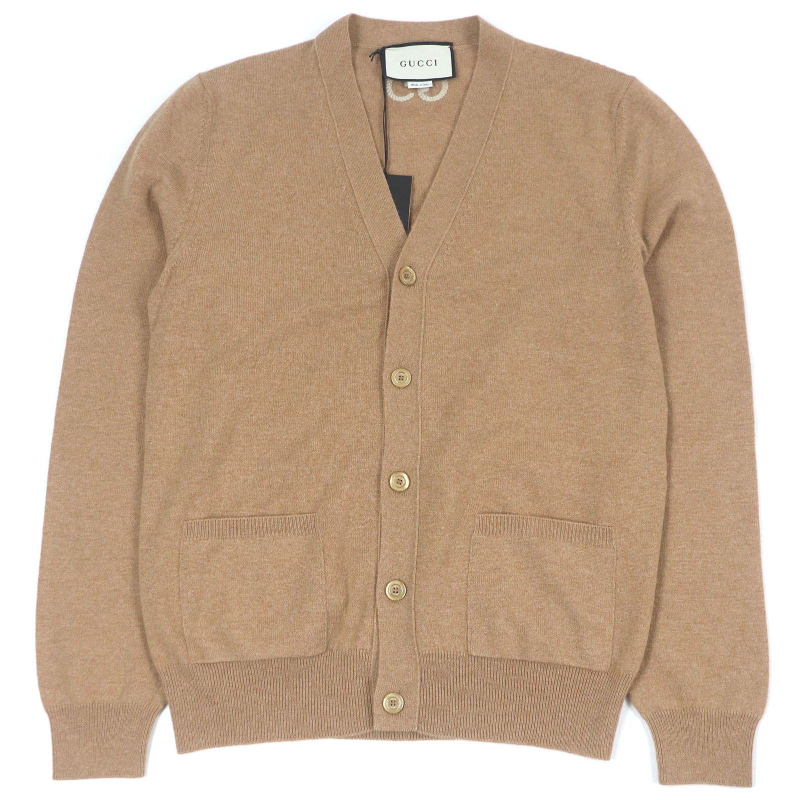 未使用品□GUCCI グッチ 20AW 599866 カシミヤ100％ GGロゴ刺繍 長袖