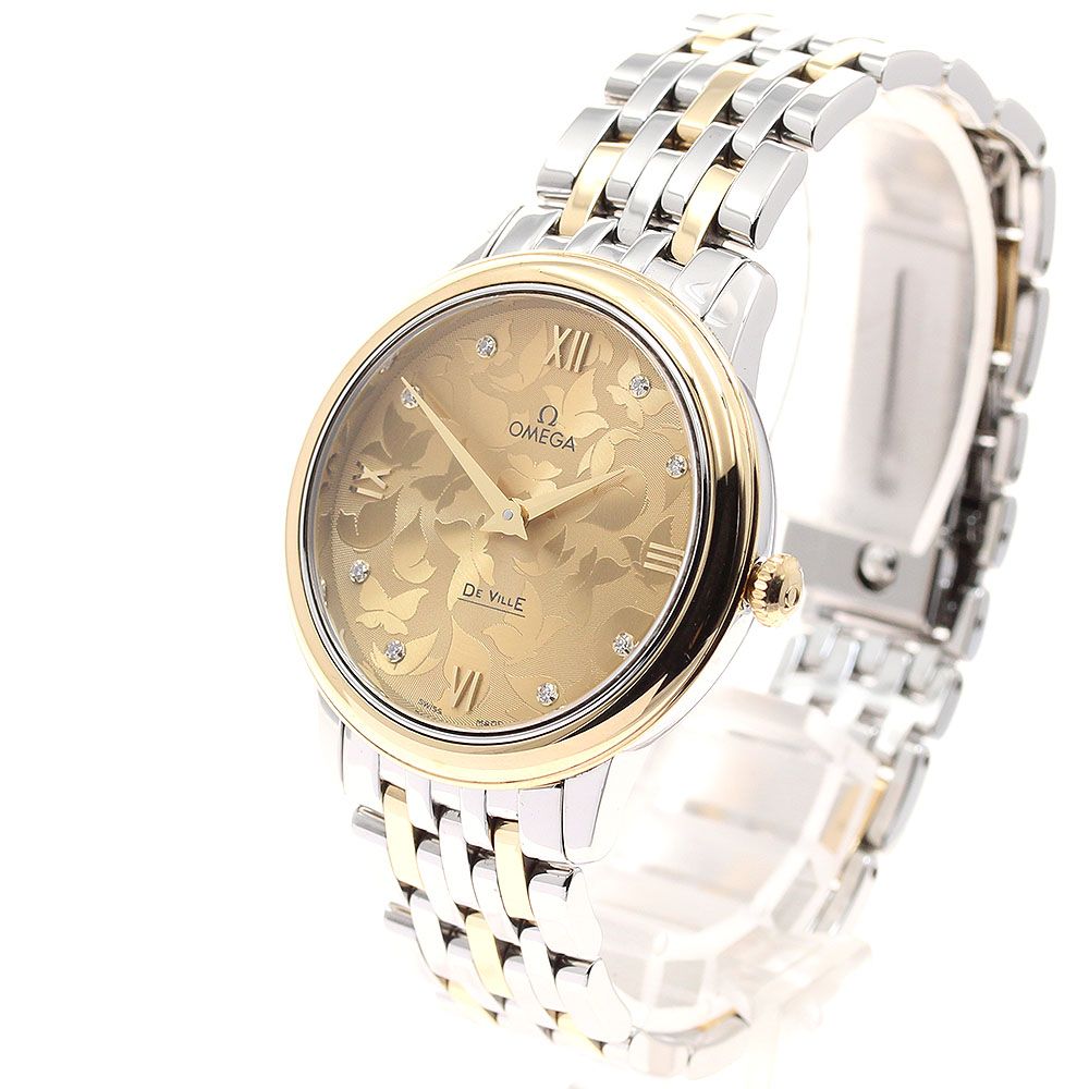 オメガ OMEGA 424.20.33.60.58.001 デビル 8 Pダイヤ YGベゼル クォーツ レディース _917756