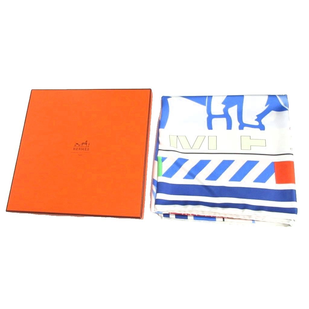 【中古】未使用品 エルメス HERMES 2000年 カレ 90 PUZZLE パズル スカーフ シルク 大判 馬柄 マルチカラー エルメス HERMES 2000年 カレ 90 PUZZLE パズル スカーフ シルク 大判