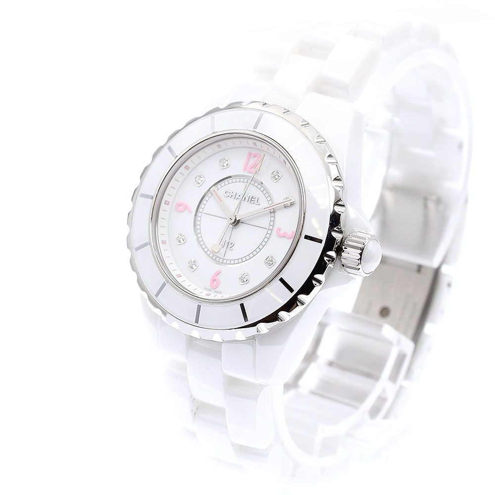  シャネル CHANEL H 4863 J 12 ピンクライト 世界 1200本 8 Pダイヤ クォーツ レディース 箱 保証書付き_923020 腕時計(クォーツ) 腕時計(アナログ)