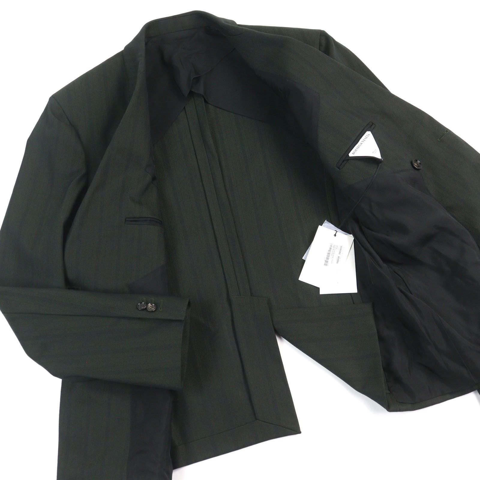 極美品○BOTTEGAVENETA ボッテガヴェネタ 2021年製 659592 テックヘリンボーンストライプジャケット テーラードジャケット 52 正規品 極美品○BOTTEGAVENETA ボッテガヴェネタ 2021年製 659592 テック