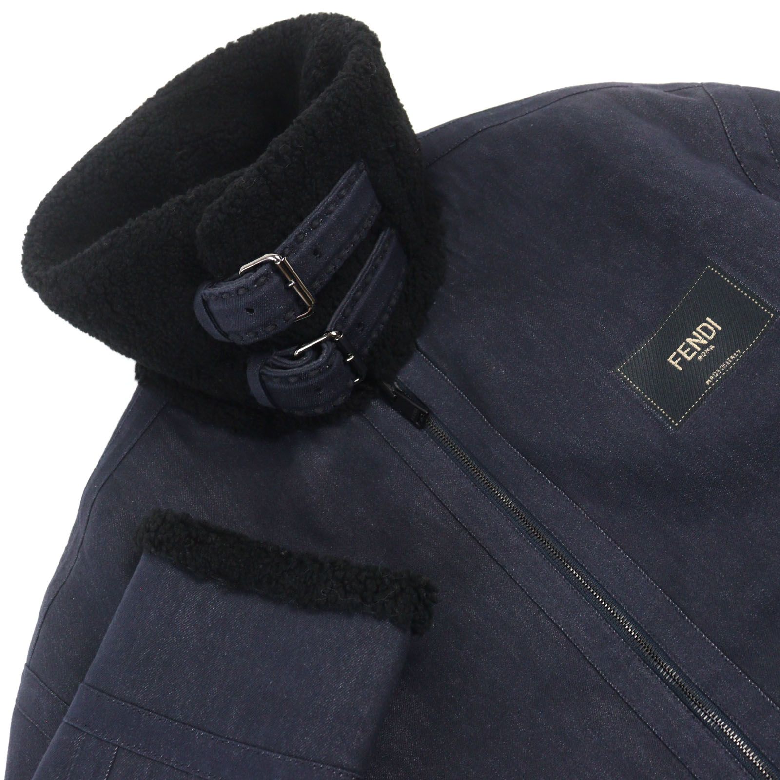 極美品○FENDI フェンディ 2021年製 FM0176 セレリア 羊革 コットン