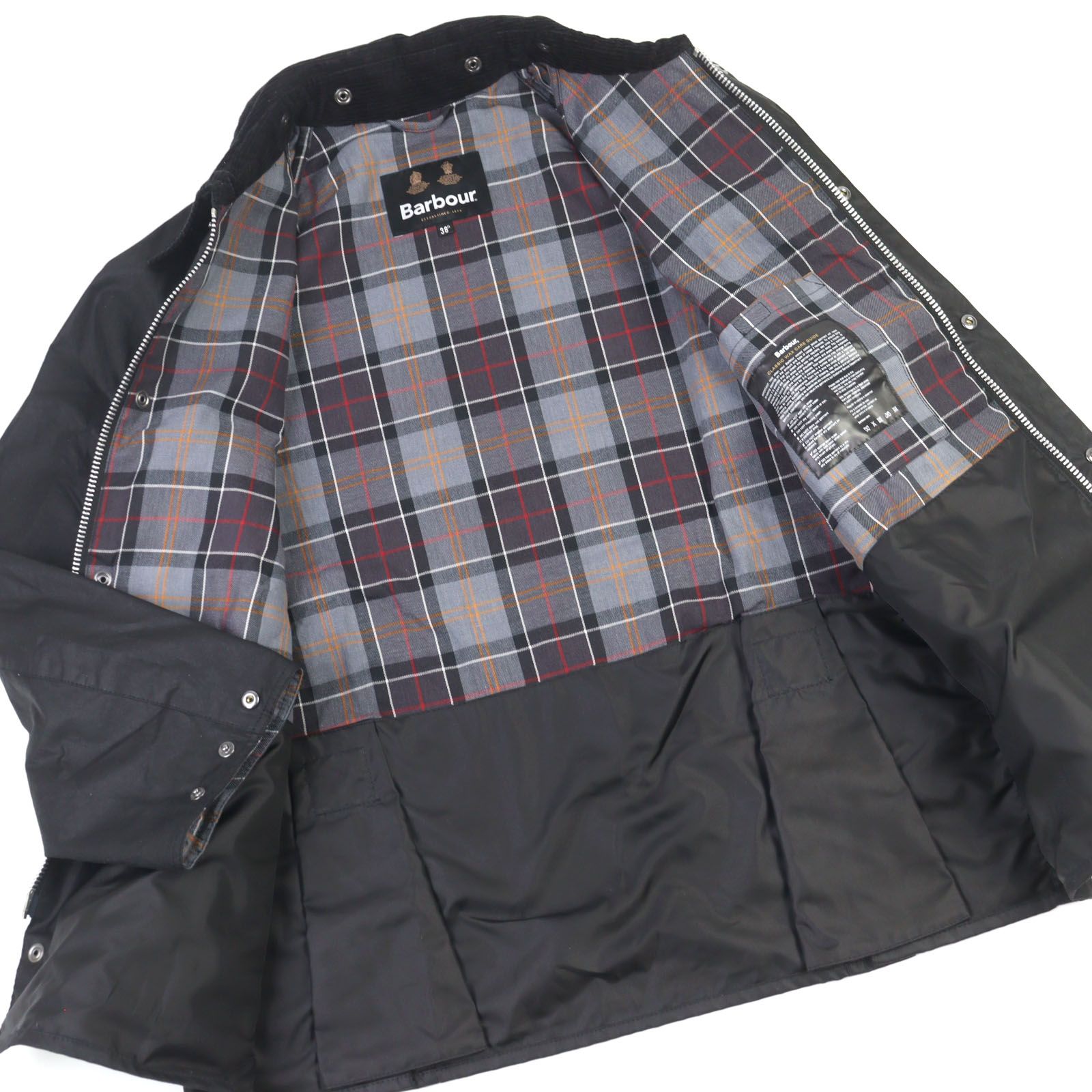 美品○Barbour バブアー 24AW 242MWX1679 BEDALE OS オーバーサイズ 裏地チェック柄 ラグラン オイルド ワックスジャケット 38 正規品 美品○Barbour バブアー 24AW 242MWX1679 BEDALE OS コットン100