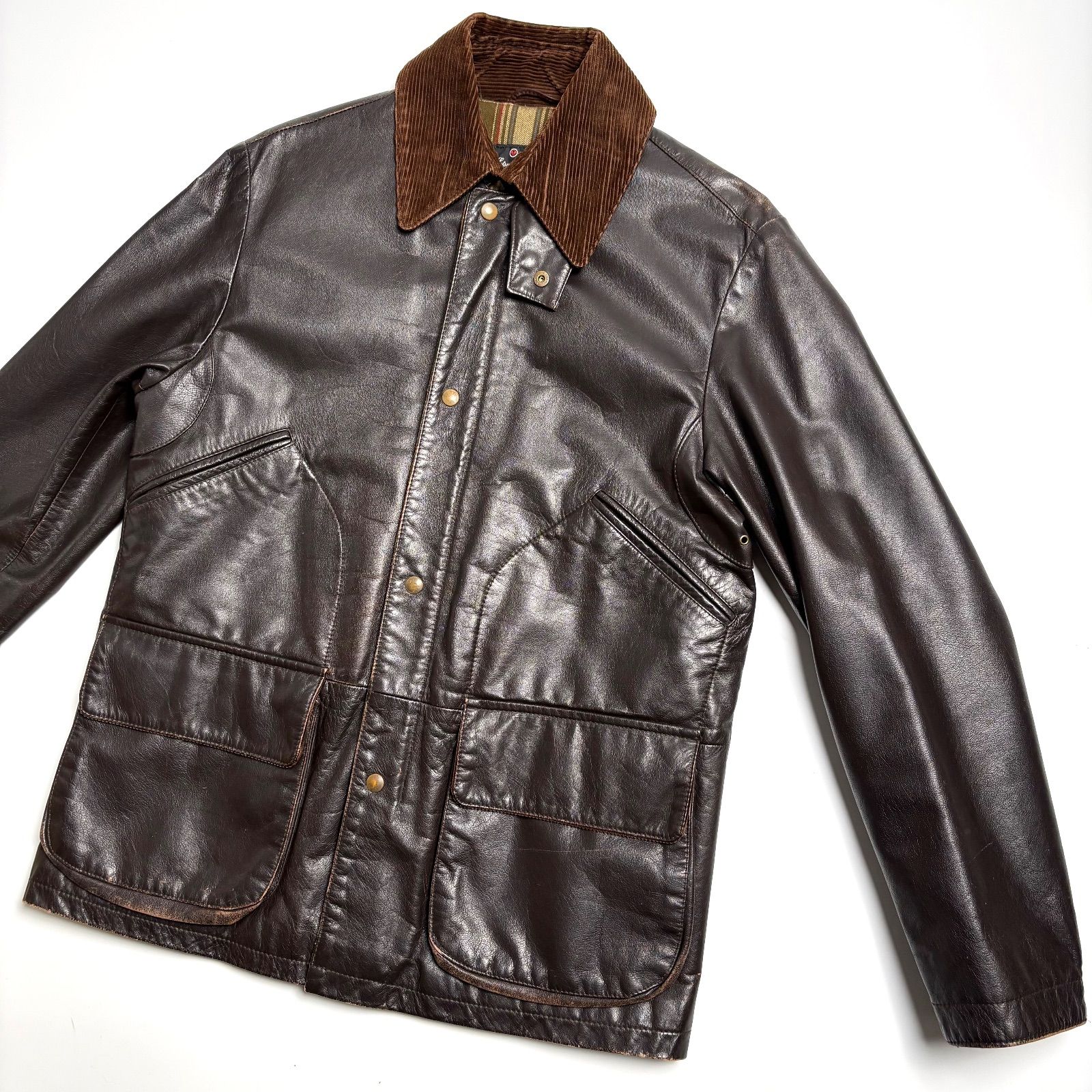 イタリア製】Setsugakka by Y. AKAMINE レザージャケット 茶 46 本革