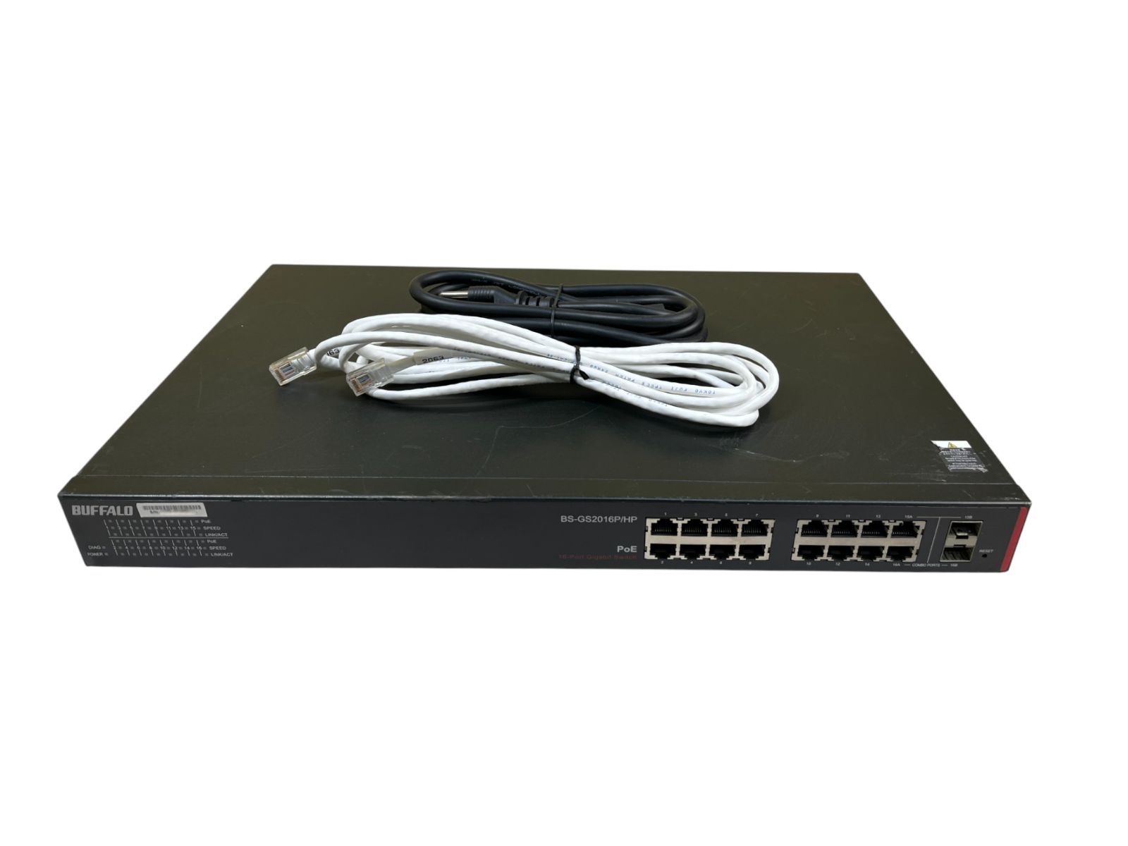 ☆BUFFALO BS-GS2016P/HP｜PoE＋ ギガビット 16ポート スイッチ｜動作確認＆初期化済｜電源＋LANケーブル付｜ 【02】