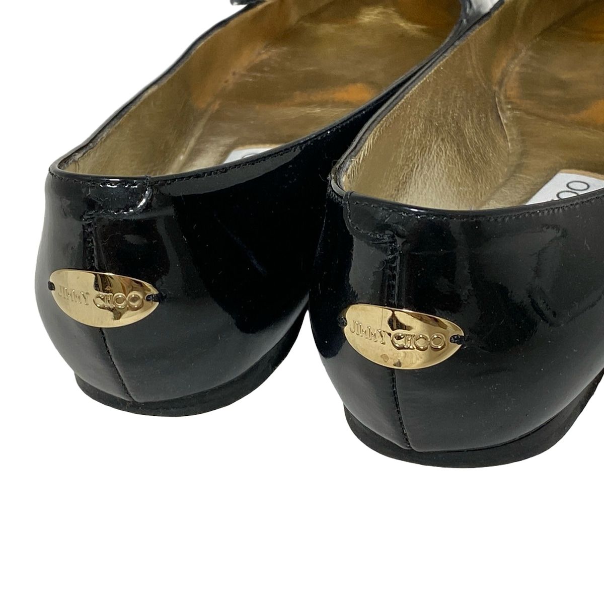 JIMMY CHOO(ジミーチュウ) フラットシューズ 37 レディース - 黒